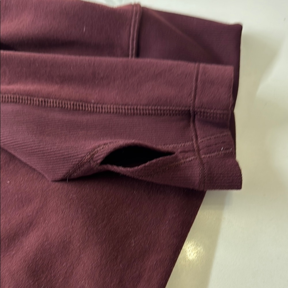 lululemon athletica Burgundy Sweatshirt 6 workout gym top shirt red zip up - Picture 5 of 6